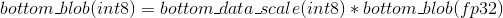 bottom\_blob(int8) = bottom\_data\_scale(int8) * bottom\_blob(fp32)