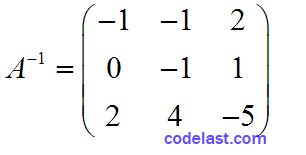 Inverse Matrix of A