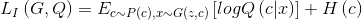 L_{I}\left ( G,Q \right )=E_{c \sim P\left(c\right), x \sim G\left(z,c\right)}\left [ logQ\left(c|x\right) \right ]+H\left(c \right )