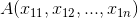 A(x_{11},x_{12},...,x_{1n})