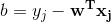 b=y_j-\mathbf{w^T}\mathbf{x_j}