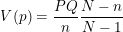 \small V(p)=\frac{PQ}{n}\frac{N-n}{N-1}