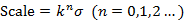 Scale=k^n σ  (n=0,1,2…)