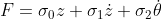 F = \sigma _{0}z+\sigma _{1}\dot{z}+\sigma _{2}\dot{\theta }