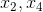 x_{2},x_{4}