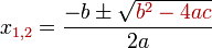 \pagecolor{White} x_{\color{Maroon}1,2}=\frac{-b\pm\sqrt{{\color{Maroon}b^2-4ac}}}{2a}