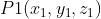 P1(x_{1}, y_{1}, z_{1})