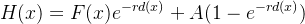 H(x)=F(x)e^{-rd(x)}+A(1-e^{-rd(x)})