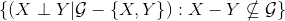 \left \{ (X\perp Y| \mathcal{G} - \left \{ X,Y \right \}): X-Y \nsubseteq \mathcal{G} \right \}