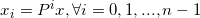 \small x_{i}=P^{i}x,\forall i=0,1,...,n-1