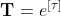 \textbf{T}=e^{[\tau ]}