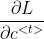 \frac{\partial L}{\partial c^{<t>}}