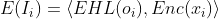 E(I_{i})=\left \langle EHL(o_{i}),Enc(x_{i}) \right \rangle