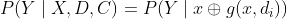 P(Y\mid X,D,C)=P(Y\mid x\oplus g(x,d_i))