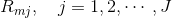 R_{mj},\ \ \ j=1,2,\cdots,J