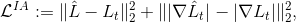 \mathcal{L}^{IA}:=\|\hat{L}-L_t\|^2_2 + \| |\nabla \hat{L}_t|-|\nabla L_t| \|^2_2,