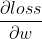 \frac{\partial loss}{\partial w}