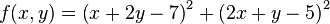 f(x,y) = \left( x + 2y -7\right)^{2} + \left(2x +y - 5\right)^{2}