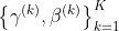 \left \{ \gamma ^{\left ( k \right )}, \beta ^{\left ( k \right )}\right \}_{k=1}^{K}