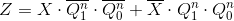 Z=X\cdot \overline{Q_{1}^{n}}\cdot \overline{Q_{0}^{n}}+\overline{X}\cdot Q_{1}^{n}\cdot Q_{0}^{n}