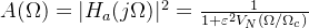 A(\Omega)=|H_a(j\Omega)|^2=\frac{1}{1+\varepsilon ^2 V_N(\Omega/\Omega_c)}