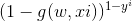 (1-g(w,xi))^{1-y^{i}}