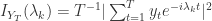 I_{Y_{T}}(\lambda_{k}) = T^{-1}|\sum_{t=1}^{T}y_{t}e^{-i\lambda_{k}t}|^{2}