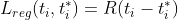 L_{reg}(t_i, t_i^{*})=R(t_i-t_i^{*})