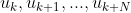 u_{k},u_{k+1},...,u_{k+N}