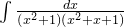 \int \frac{dx}{\left ( x^2+1 \right )\left ( x^2+x+1 \right )}