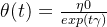 \theta(t) = \frac{\eta 0}{exp(t\gamma )}