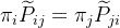 \pi_i\widetilde{P}_{ij}=\pi_j\widetilde{P}_{ji}