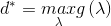 d^{*}=\underset{\lambda }{max}g\left ( \lambda \right )