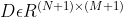 D\epsilon R^{(N+1)\times(M+1)}