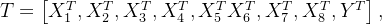 T=\left [ X_{1}^{T},X_{2}^{T},X_{3}^{T},X_{4}^{T},X_{5}^{T}X_{6}^{T},X_{7}^{T},X_{8}^{T},Y^{T} \right ],