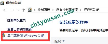 打开启用或关闭Windows功能