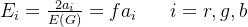 E_{i}=\frac{2a_{i}}{E\left ( G \right )}=fa_{i}\; \; \; \; \; \; i=r,g,b