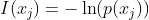 I(x_j) = -\ln (p(x_j))