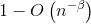 1-O\left ( n^{-\beta } \right )