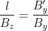 \frac{l}{B_z}=\frac{B'_y}{B_y}