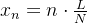 x_{n} = n \cdot \frac{L}{N}