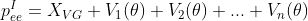 p_{ee}^{I} = X_{VG} + V_{1}(\theta) + V_2(\theta) + ... + V_{n} (\theta)