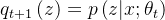 q_{t+1}\left ( z \right ) = p\left ( z|x;\theta_{t} \right )