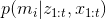 p(m_{i}|z_{1:t},x_{1:t})