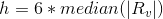 h=6\ast median(\left | R_{v} \right |)