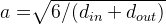 a=$\sqrt{6/(d_{in}+d_{out})}\mathit{}}$