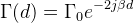 \dpi{120} \Gamma(d)=\Gamma_{0} e^{-2j\beta d}