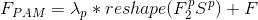 F_{PAM}=\lambda_{p}*reshape(F^{p}_{2}S^{p})+F