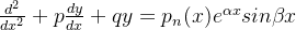 \frac{d^{2}}{dx^{2}}+p\frac{dy}{dx}+qy=p_{n}(x)e^{\alpha x}sin\beta x