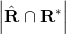 \left| \hat { \mathbf { R } } \cap \mathbf { R } ^ { * } \right|